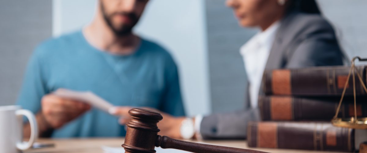 lawyer with client